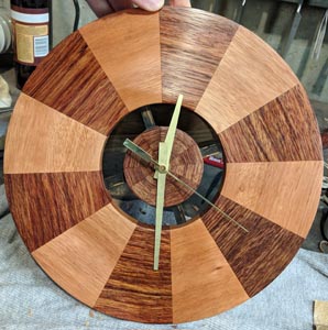A wooden clock